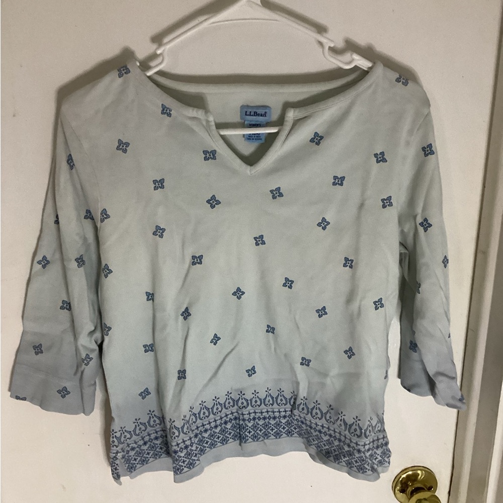 L.L. Bean Women's Elbow Sleeve Top Size Small